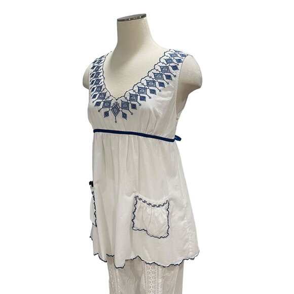 Large Boho Chic Tunic Top Festival Casual Summer Beach Embroidered Lightweight - Picture 6 of 11